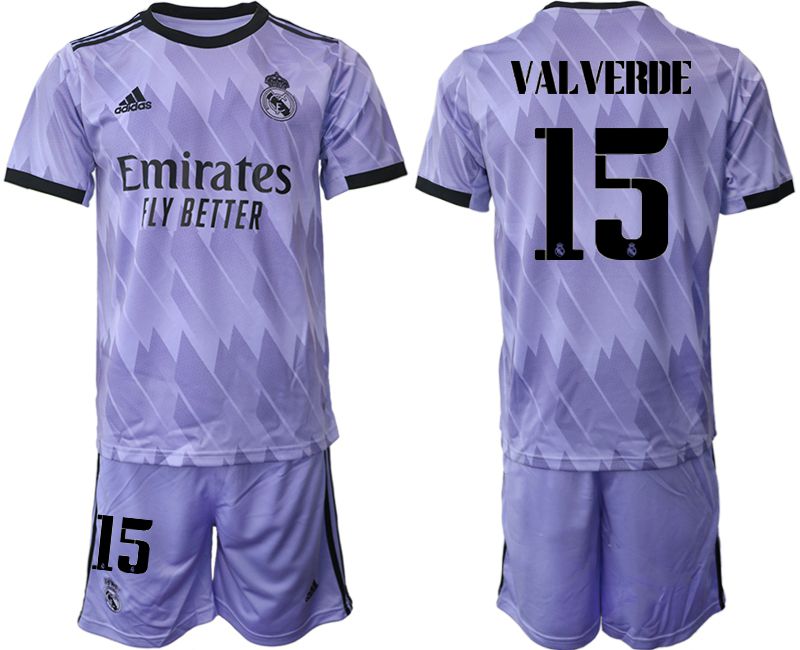 Men 2022-2023 Club Real Madrid away purple #15 Soccer Jersey->real madrid jersey->Soccer Club Jersey